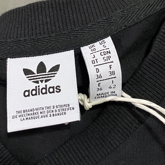 Adidas Cropped Tee, Black, Small - Picture 5 of 7